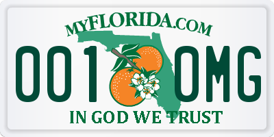 FL license plate 0010MG