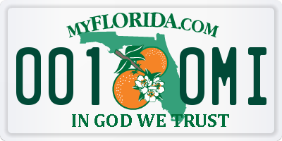 FL license plate 0010MI