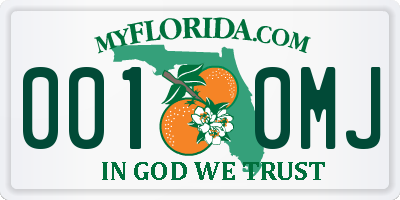 FL license plate 0010MJ