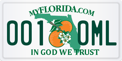 FL license plate 0010ML