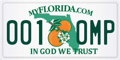 FL license plate 0010MP