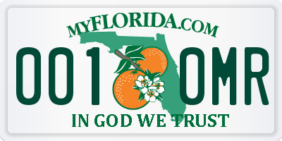 FL license plate 0010MR