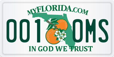 FL license plate 0010MS