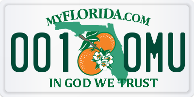 FL license plate 0010MU