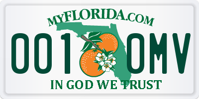 FL license plate 0010MV