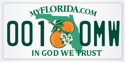 FL license plate 0010MW