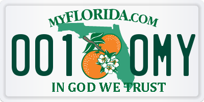 FL license plate 0010MY