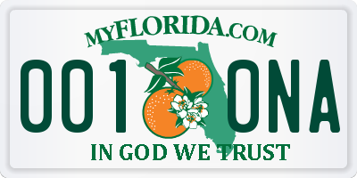 FL license plate 0010NA