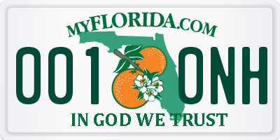 FL license plate 0010NH