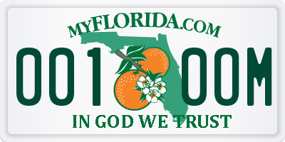 FL license plate 0010OM