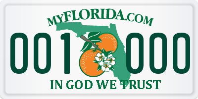 FL license plate 0010OO