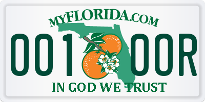 FL license plate 0010OR