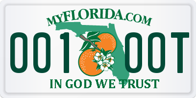 FL license plate 0010OT