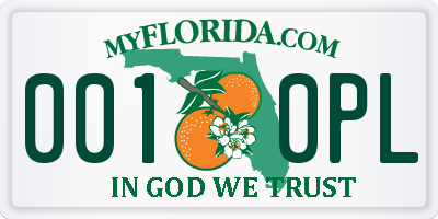 FL license plate 0010PL