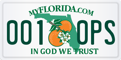 FL license plate 0010PS