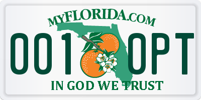 FL license plate 0010PT