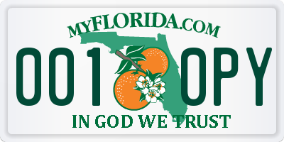 FL license plate 0010PY