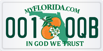 FL license plate 0010QB