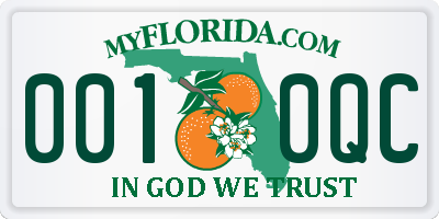 FL license plate 0010QC