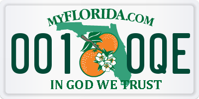 FL license plate 0010QE