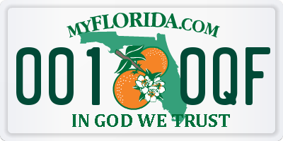 FL license plate 0010QF