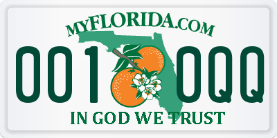 FL license plate 0010QQ