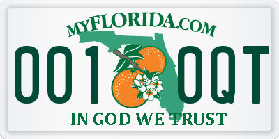 FL license plate 0010QT