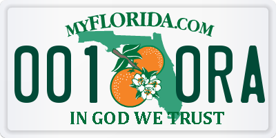 FL license plate 0010RA