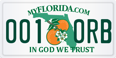 FL license plate 0010RB