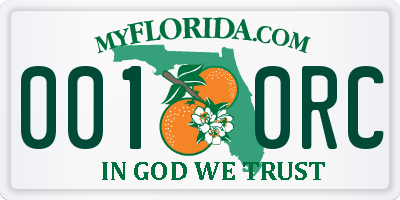 FL license plate 0010RC