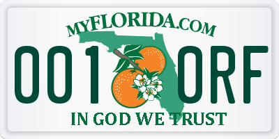 FL license plate 0010RF