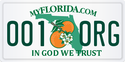 FL license plate 0010RG