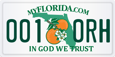 FL license plate 0010RH