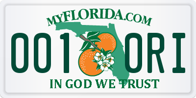 FL license plate 0010RI