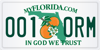 FL license plate 0010RM