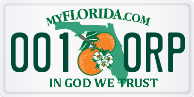 FL license plate 0010RP