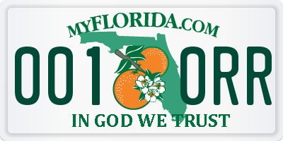 FL license plate 0010RR