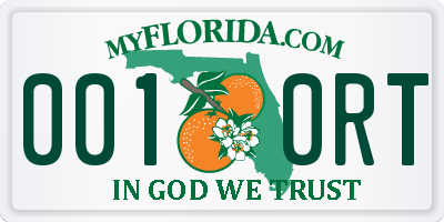 FL license plate 0010RT