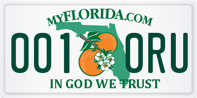 FL license plate 0010RU