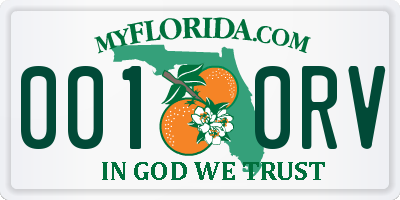 FL license plate 0010RV