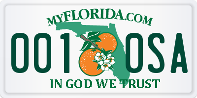 FL license plate 0010SA