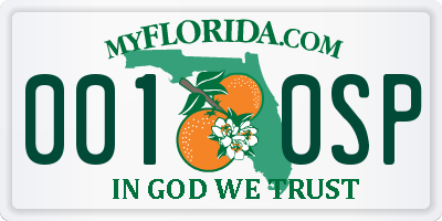 FL license plate 0010SP