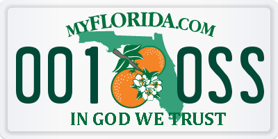 FL license plate 0010SS