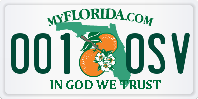 FL license plate 0010SV