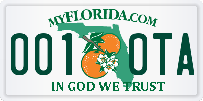 FL license plate 0010TA