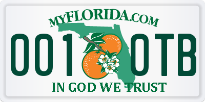 FL license plate 0010TB