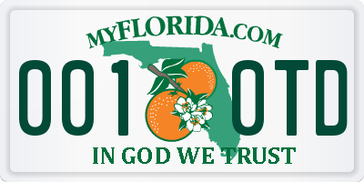 FL license plate 0010TD