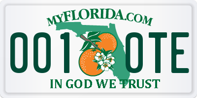 FL license plate 0010TE