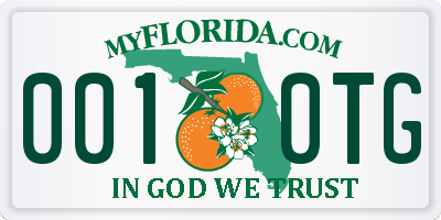 FL license plate 0010TG