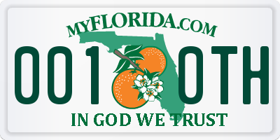 FL license plate 0010TH